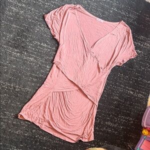 Hello MIZ Blush Pink Wrap Maternity and Nursing Top / Extra Large
